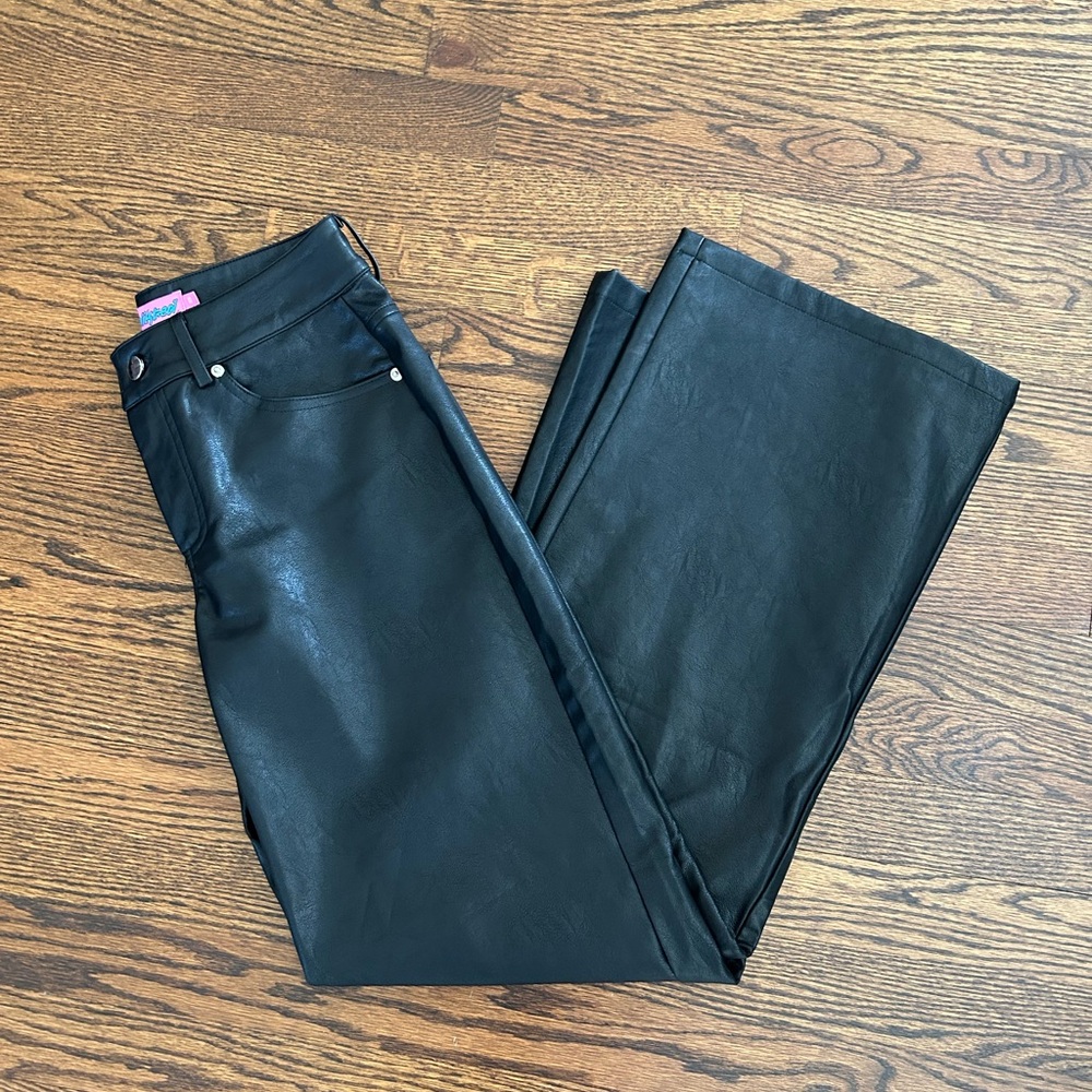 Edikted Black Faux Leather Pants